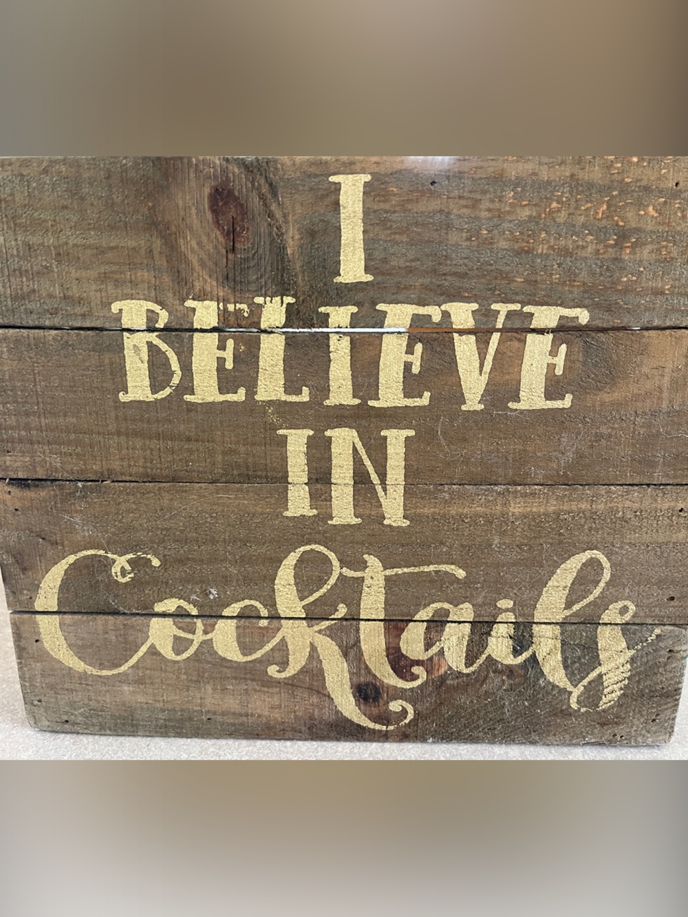 Believe In Colorful Script Wood Sign